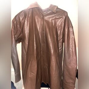 Babaton Aritzia, Pelli Shirt Jacket, Relaxed Vegan Leather Shacket, XS